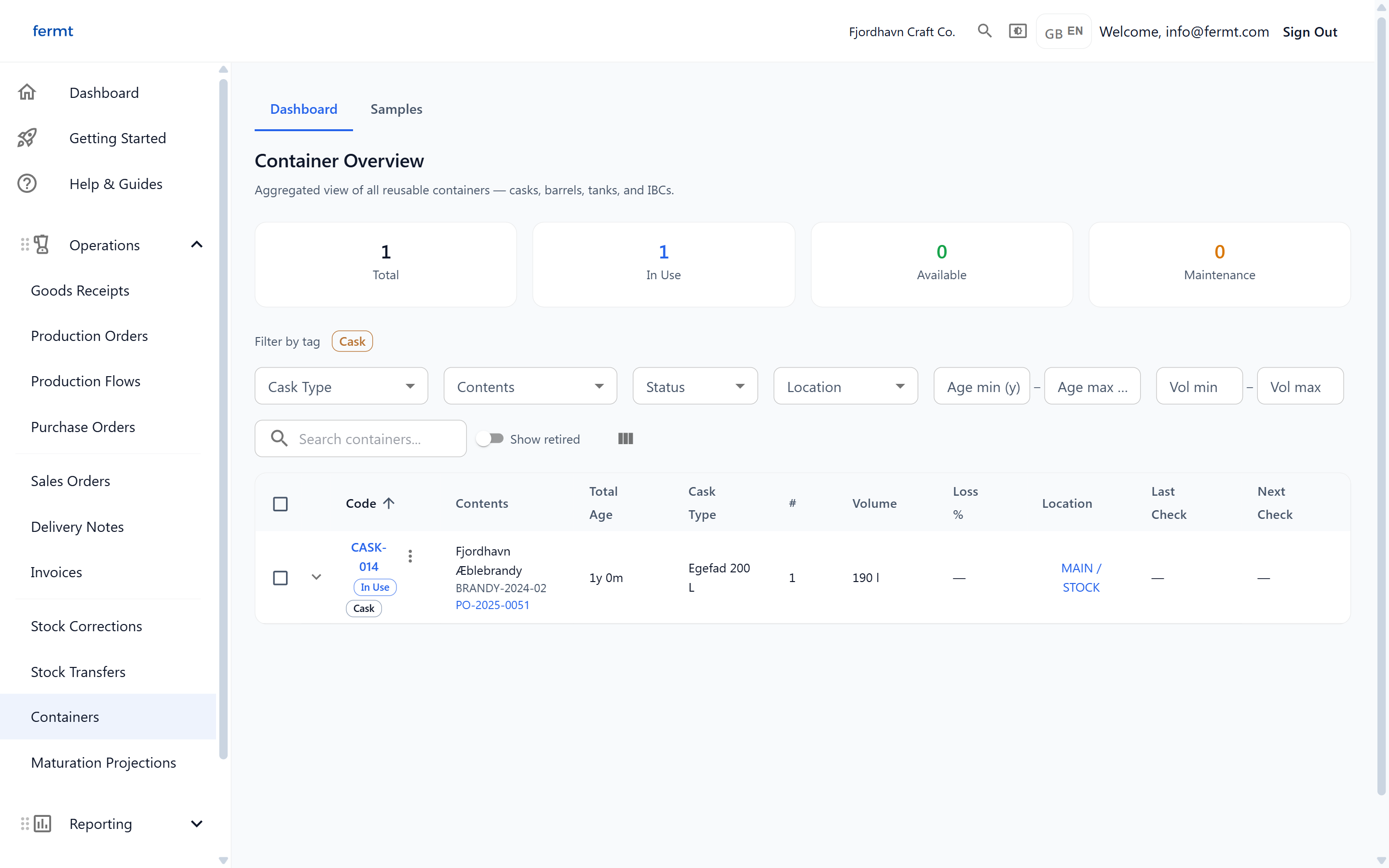 Software for craft distilleries